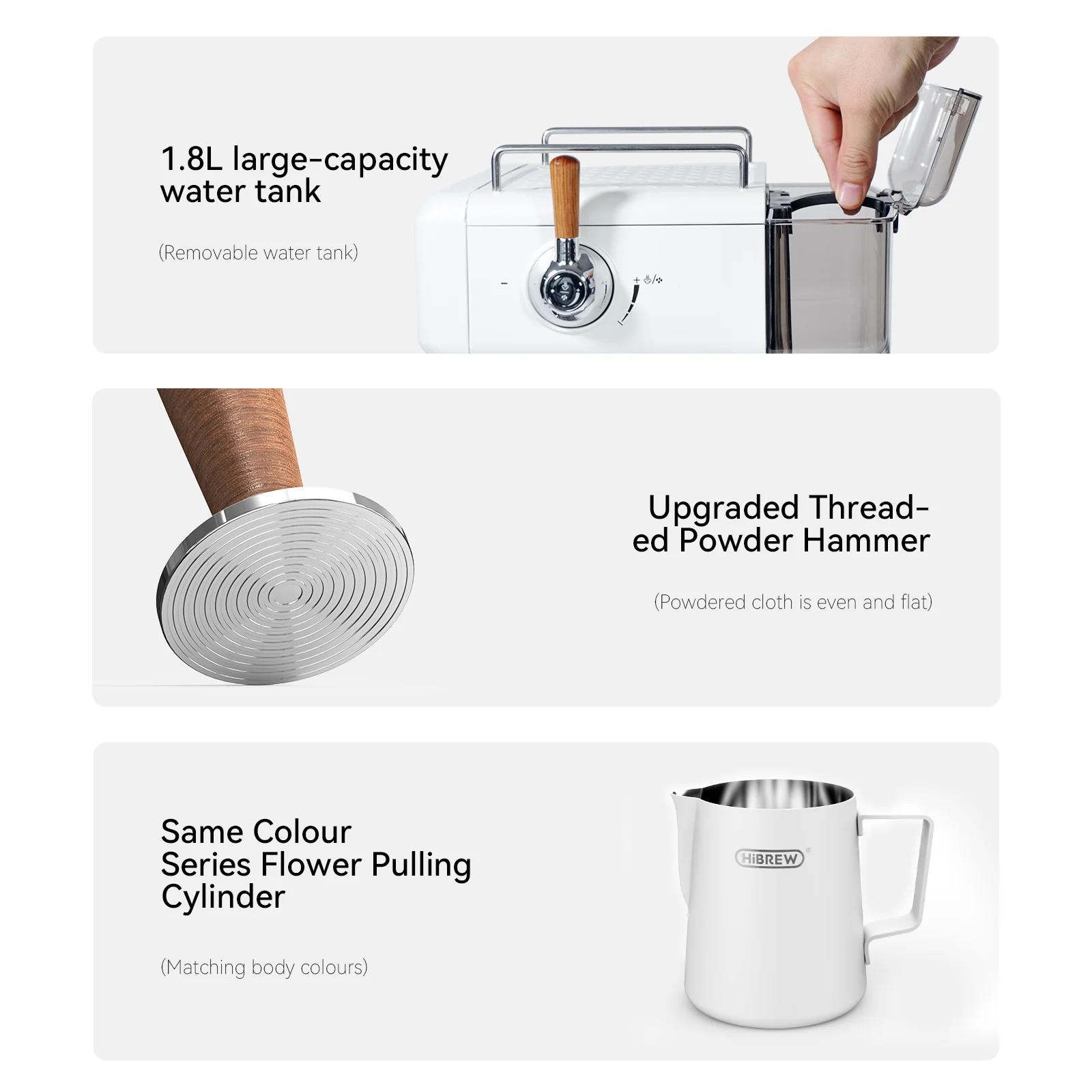 HiBREW H10PLUS 20Bar Espresso Coffee Machine with Adjustable Temperature & Steam