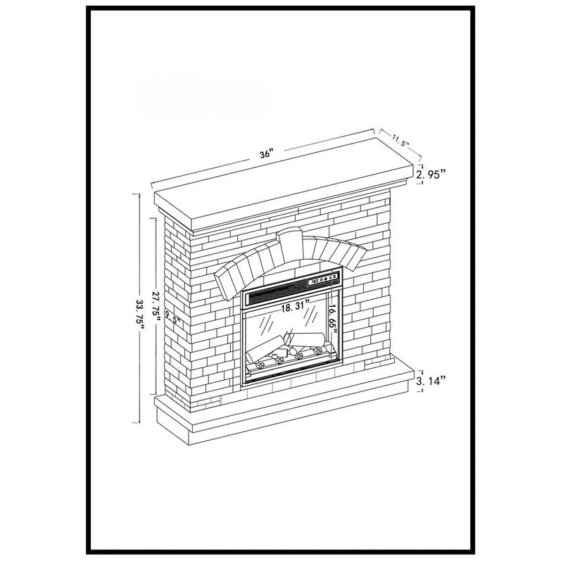 36'' W Electric Fireplace