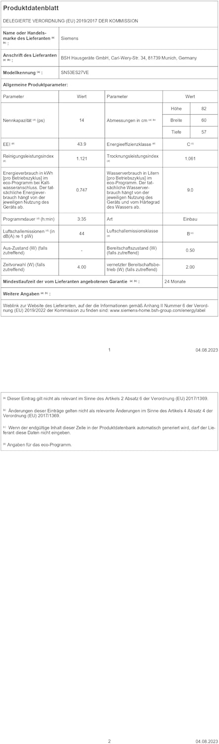 Siemens SN53ES27VE, iQ300 Smarter Geschirrspüler,