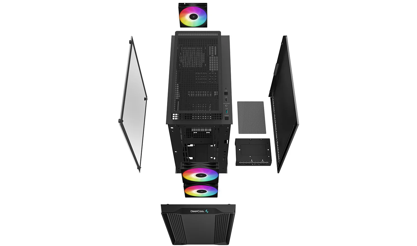 DeepCool CC360 A-RGB Micro-ATX Case. Black