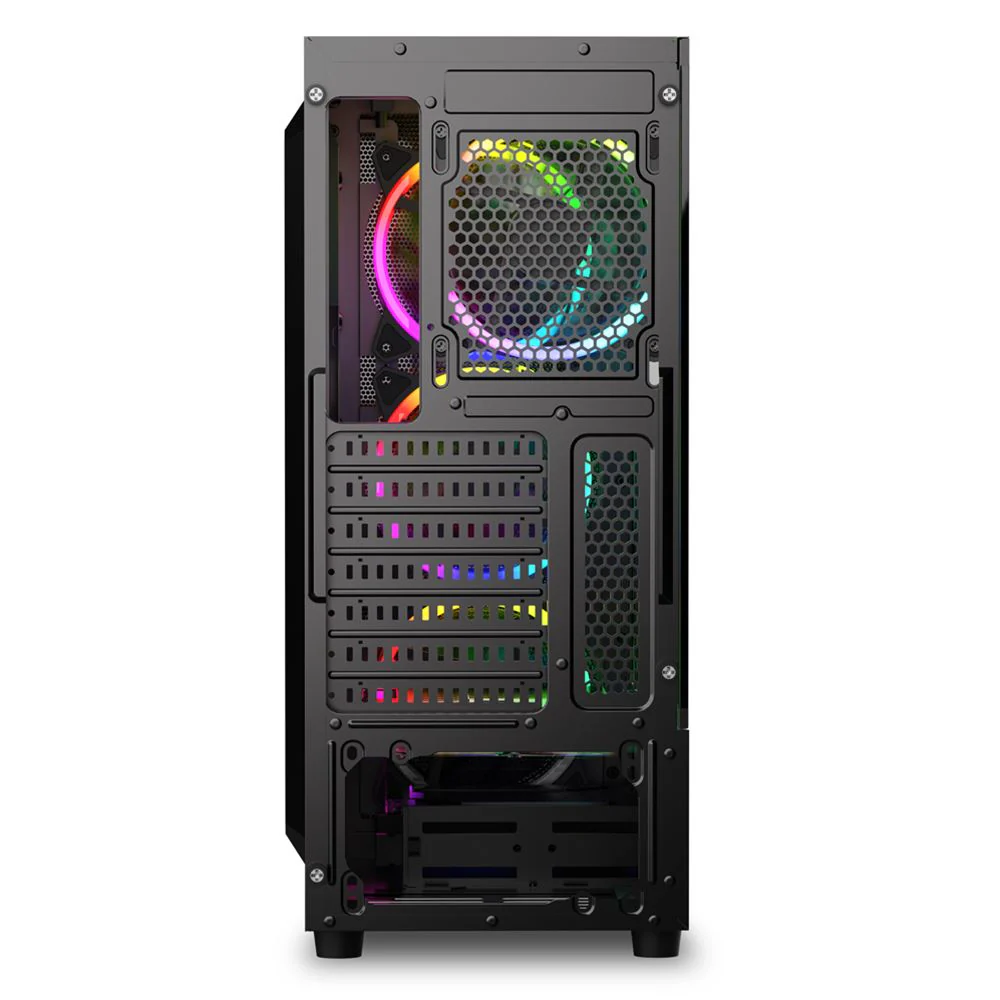 Sharkoon RGB WAVE. pc case (black. tempered glass side panel)