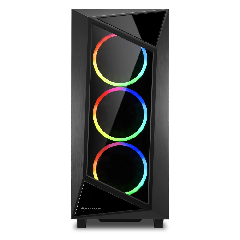 Sharkoon REV200. tower case (black. tempered glass)