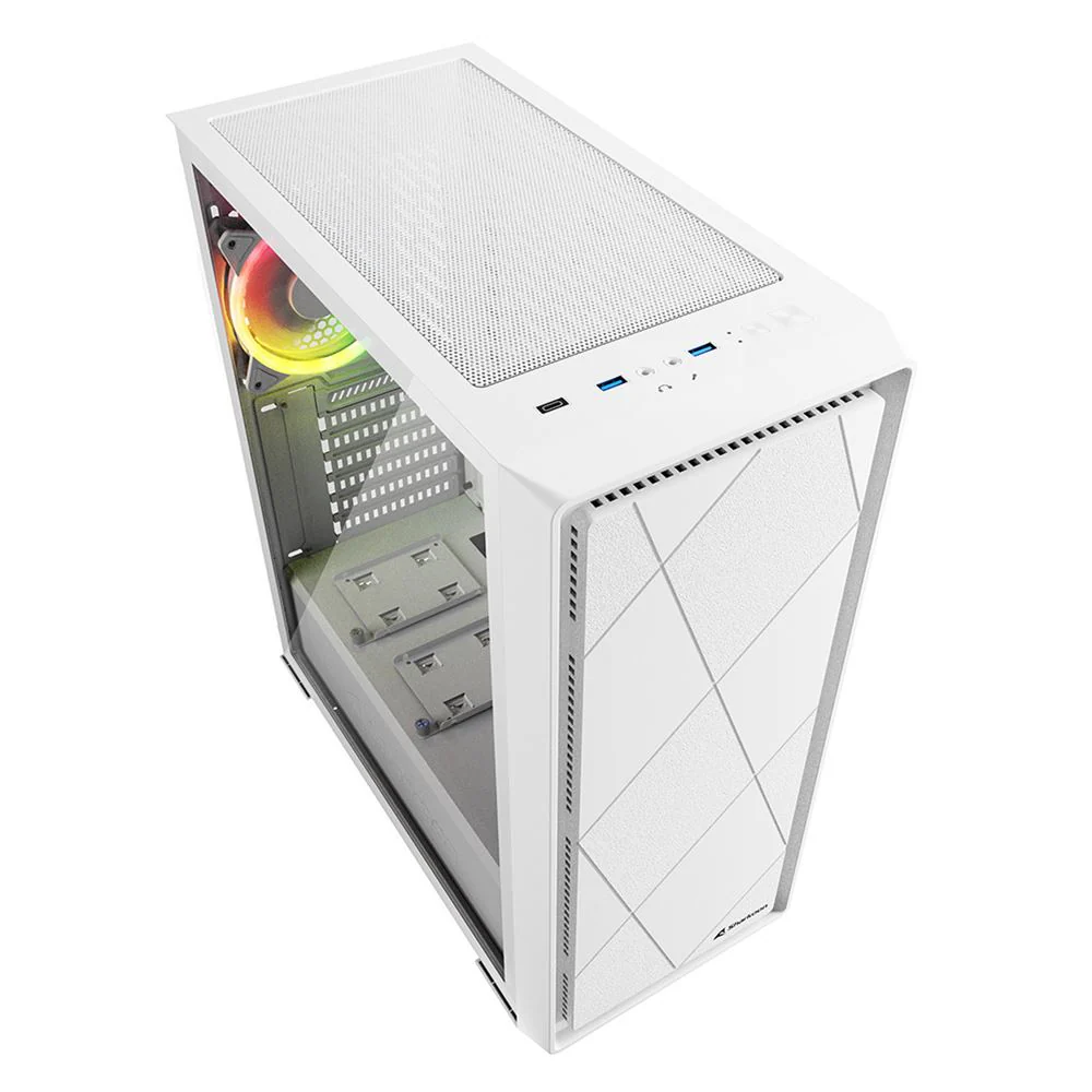 Sharkoon VS8 RGB . tower case (white. tempered glass)