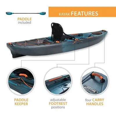 Lifetime Yukon Angler 116 Fishing Kayak (Paddle Included)