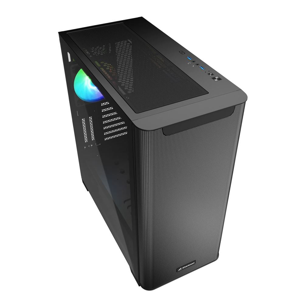 Sharkoon M30 RGB. tower case (black. tempered glass)