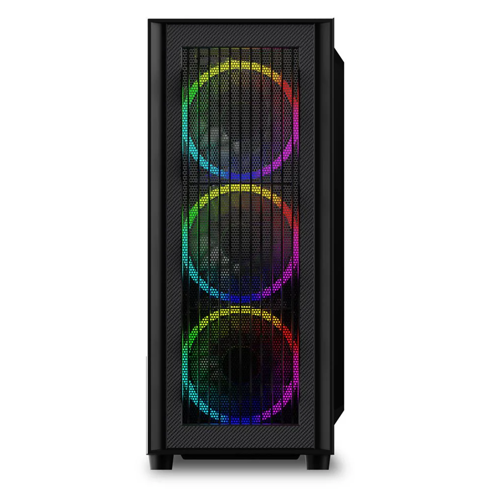 Sharkoon RGB WAVE. pc case (black. tempered glass side panel)
