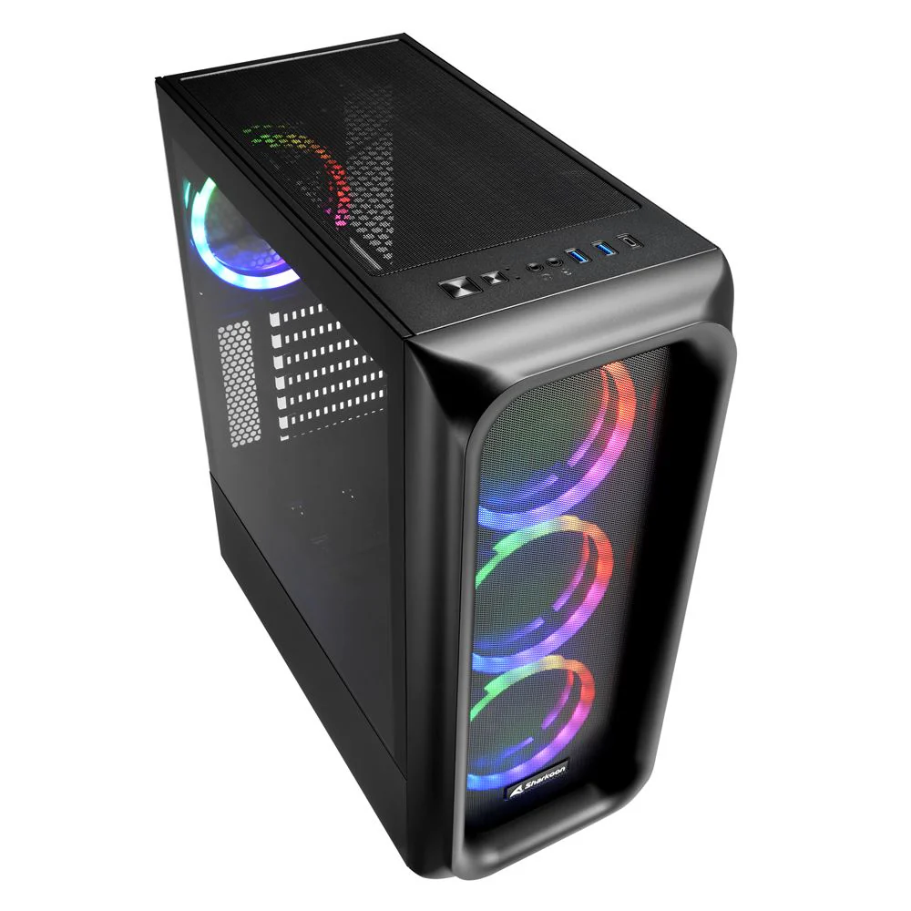 Sharkoon TK5M RGB. tower housing. black. tempered glass - window