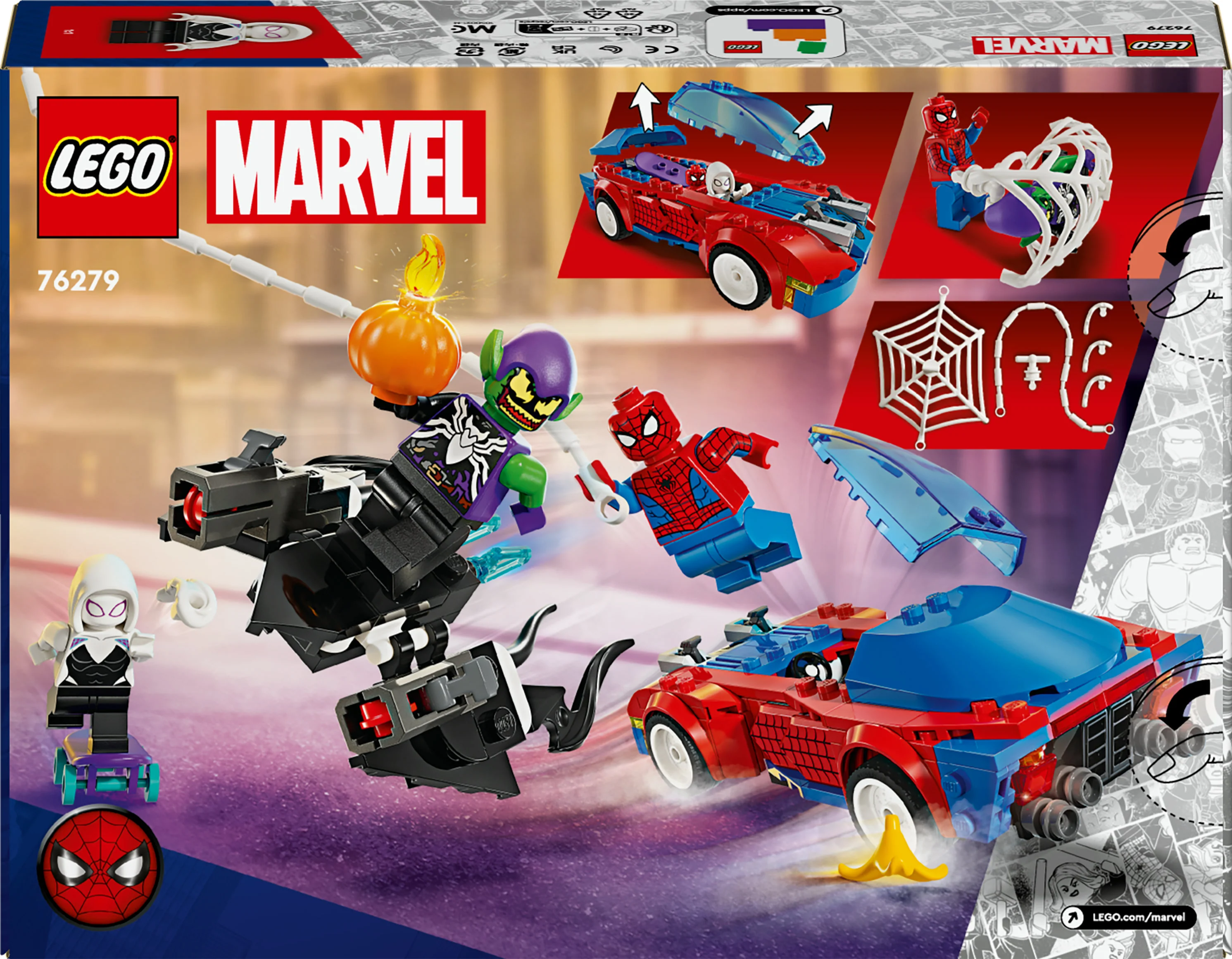 LEGO 76279 Marvel Super Heroes Spider-Man's Racer bil  & Venom Grøn Goblin