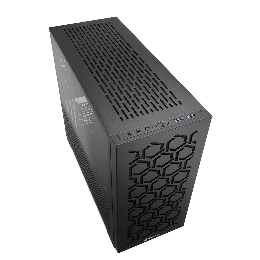 Sharkoon MS-Y1000. gaming tower case (black. tempered glass side panel)