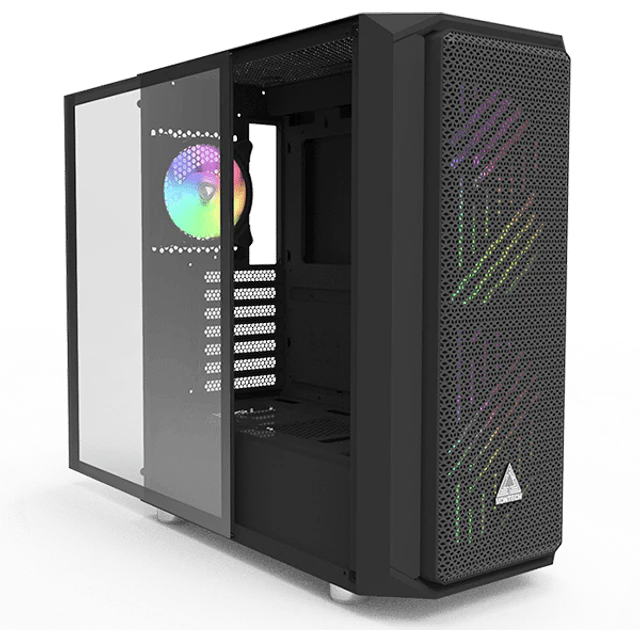 Montech AIR X Black - miditårn. 2x 200mm ARGB + 120mm ARGB. ARGB-controller.