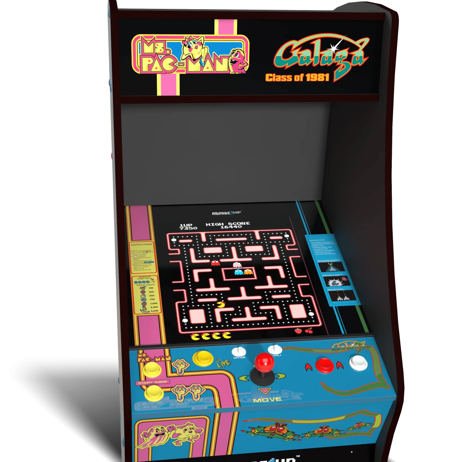 ARCADE 1 UP MS. PAC-MAN VS GALAGA CLASS OF 81 DELUXE ARCADE MACHINE