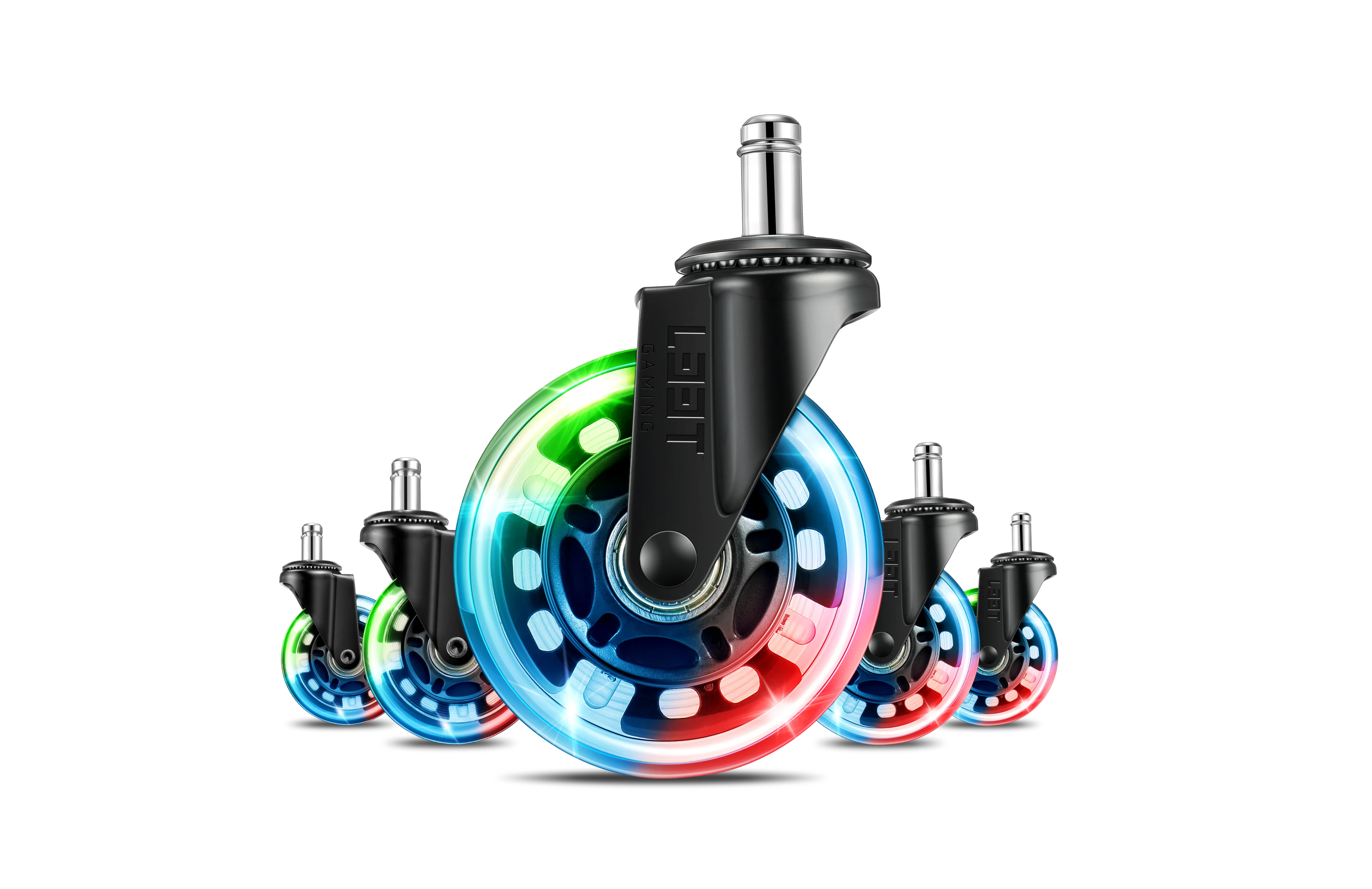 L33T 3 Gummi Hjul. RGB Lys - 5 Pak