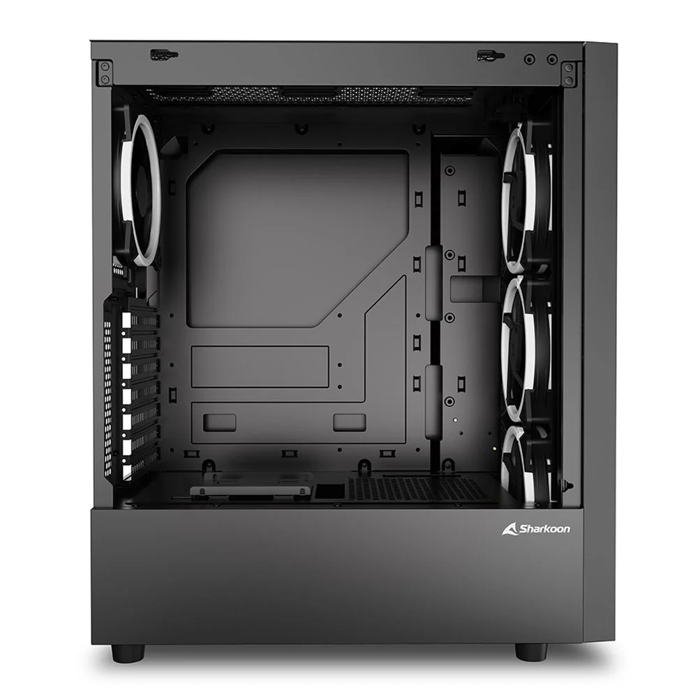 Sharkoon RGB WAVE. pc case (black. tempered glass side panel)