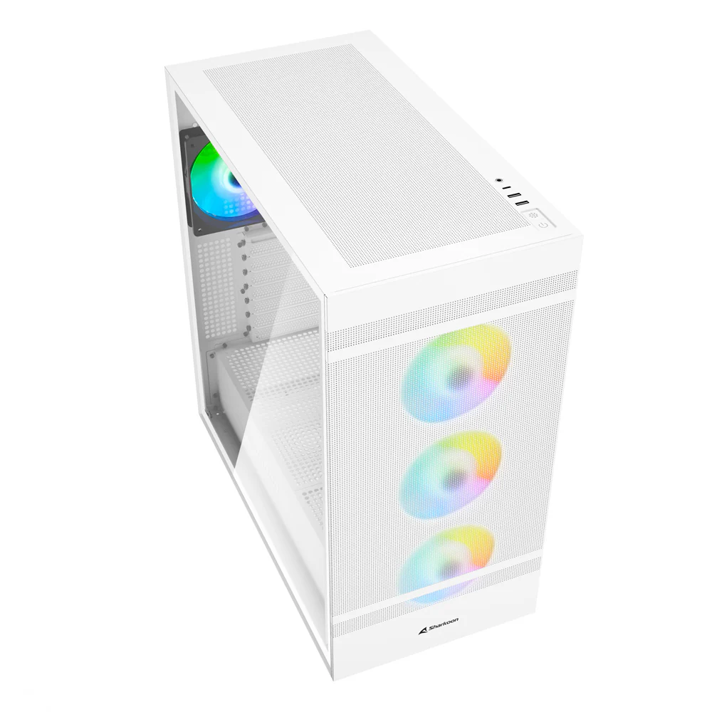 Sharkoon Rebel C50 RGB. tower case (white. tempered glass)