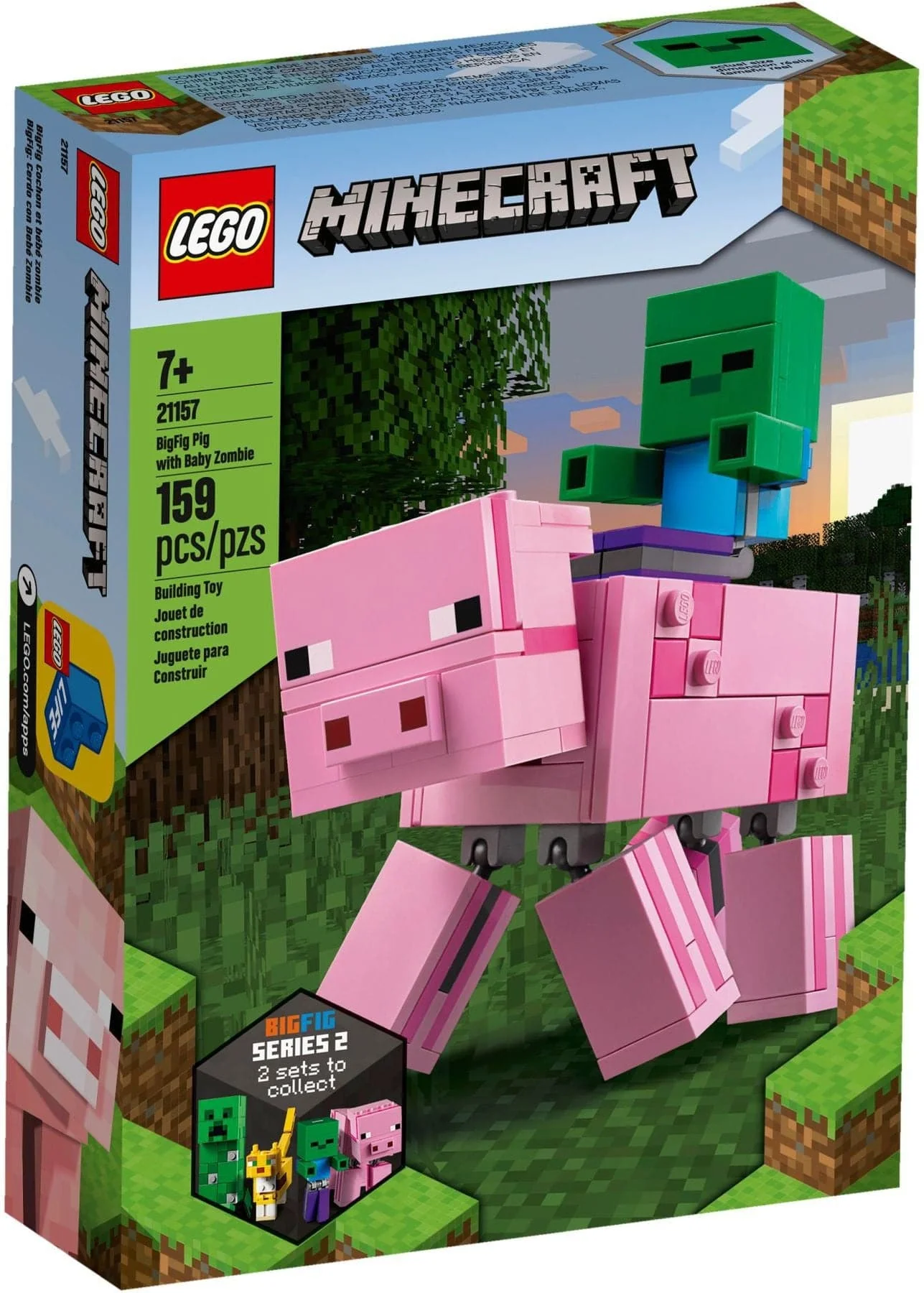 LEGO Minecraft– Große Schweinefigur mit Baby-Zombie (21157)