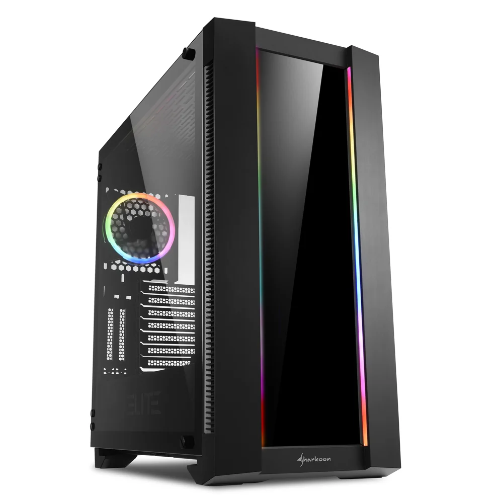 Sharkoon ELITE SHARK CA200G. big-tower case (black. Tempered Glass)