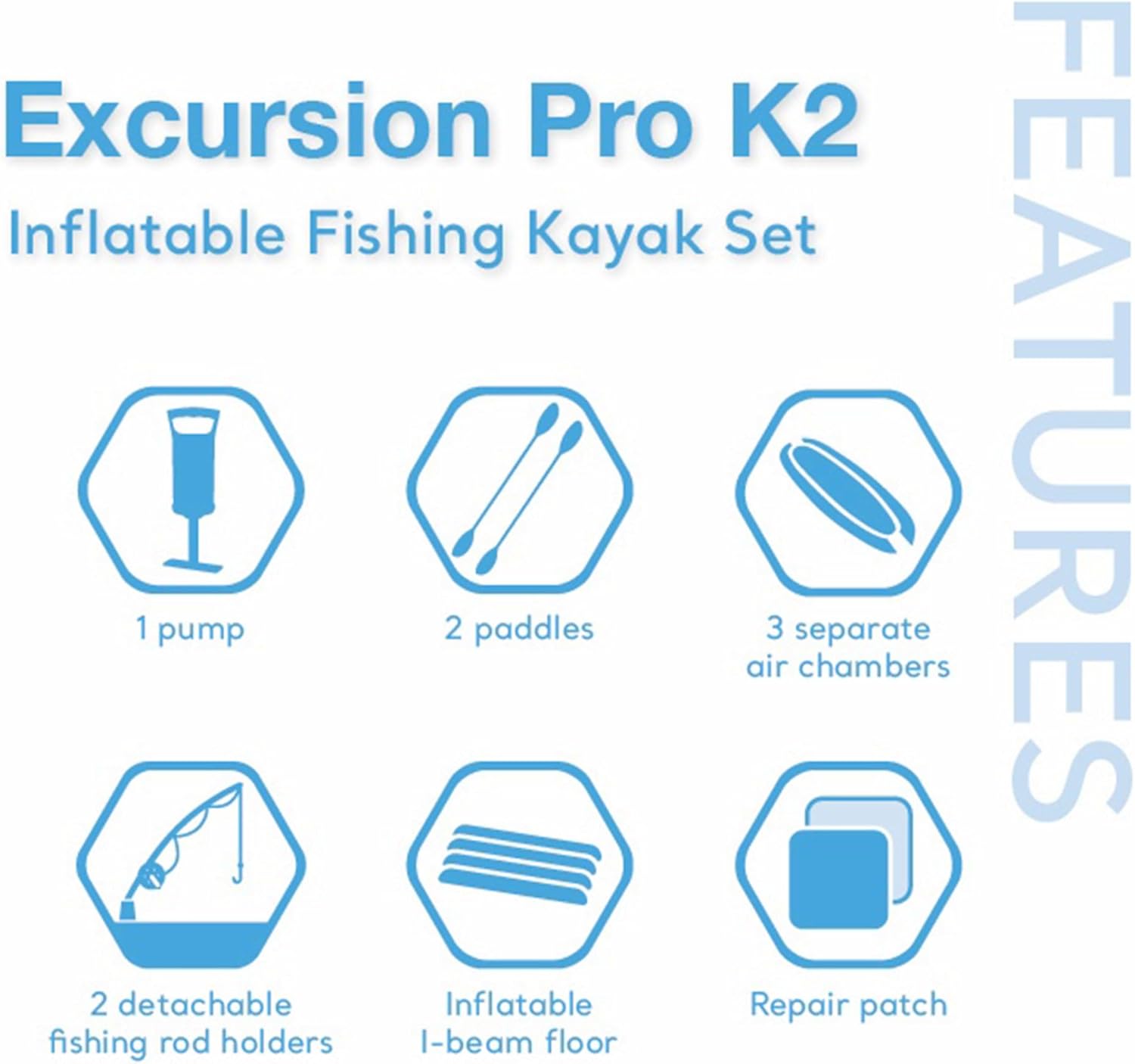 Intex 68309EP Excursion Pro K2 Inflatable Kayak Set: Include