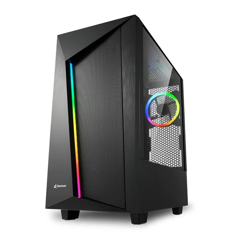 Sharkoon REV100. tower case (black. tempered glass)