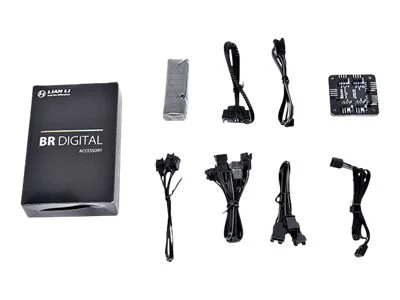 Lian Li RGB PWM BR 120 mm DIGITAL-Lüfter mit Fernbedienung. Lüftersteuerung– 3er-Pack– silberner Rahmen