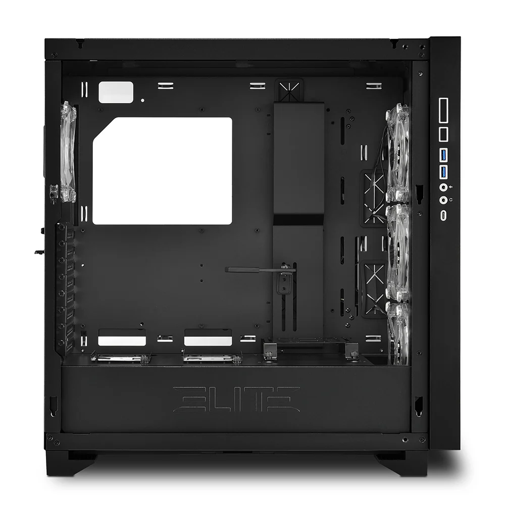 Sharkoon ELITE SHARK CA300T. big tower case (black. 2x tempered glass)