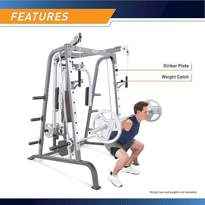 MARCY Smith Cage Exercise Machine Full Body Strength Training Home Gym Equipment System with Leg Trainer.Press Bar.PEC Bench and Squat Rack - Online Shop