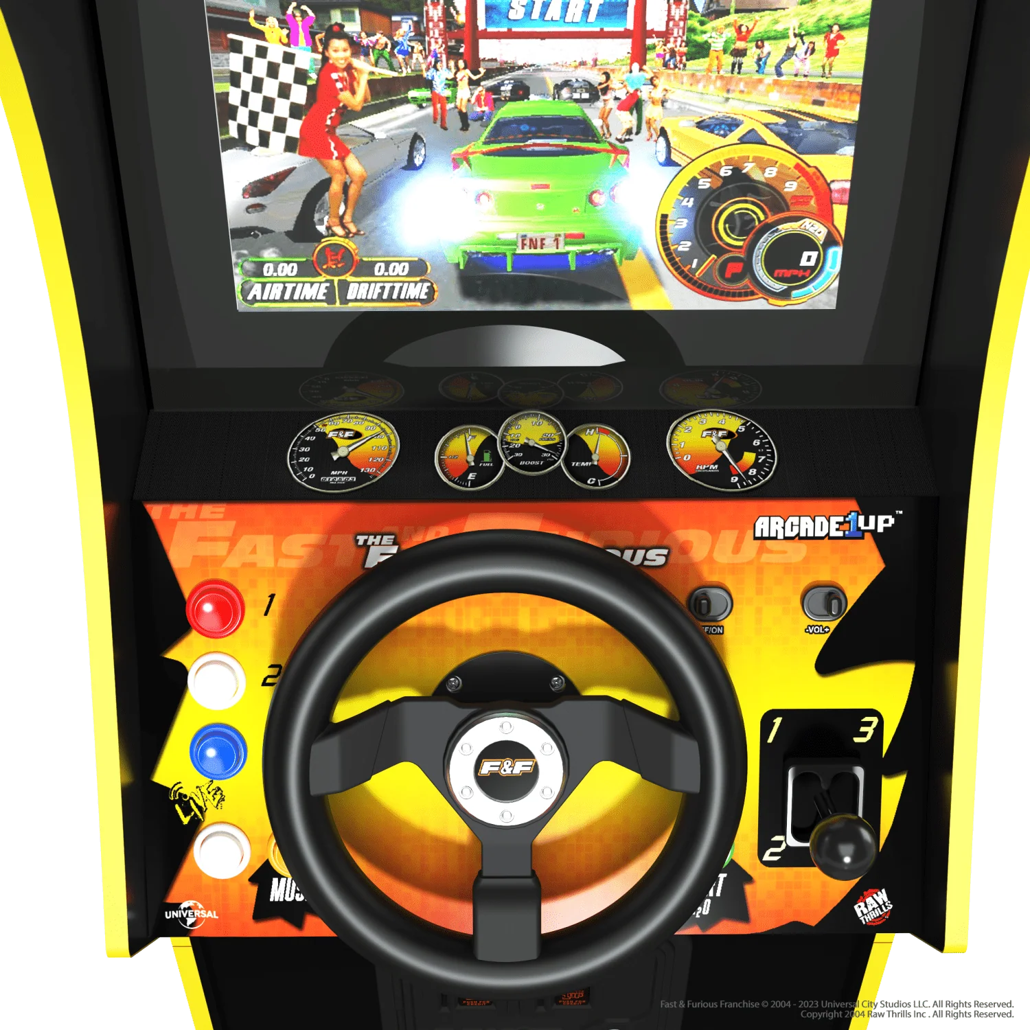 ARCADE 1 UP FAST AND FURIOUS RACING ARCADE MACHINE