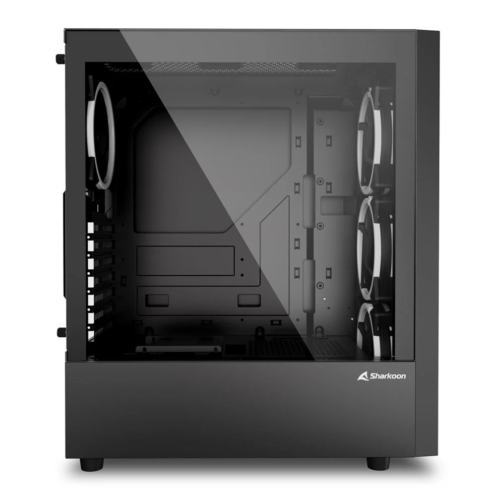 Sharkoon RGB WAVE. pc case (black. tempered glass side panel)