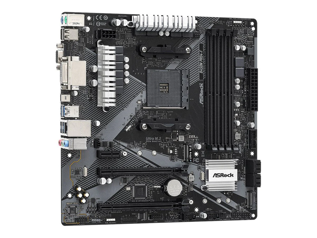 ASRock B450M Pro4-F R2.0 Micro-ATX AM4 AMD B450