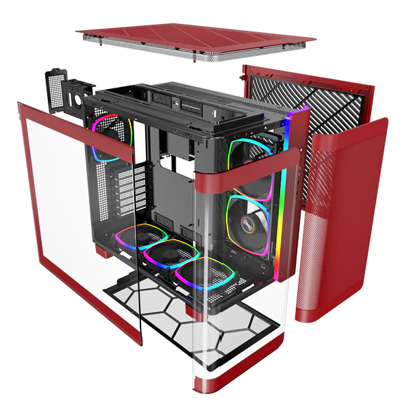 Montech King 95 Pro Rød-  curved glas