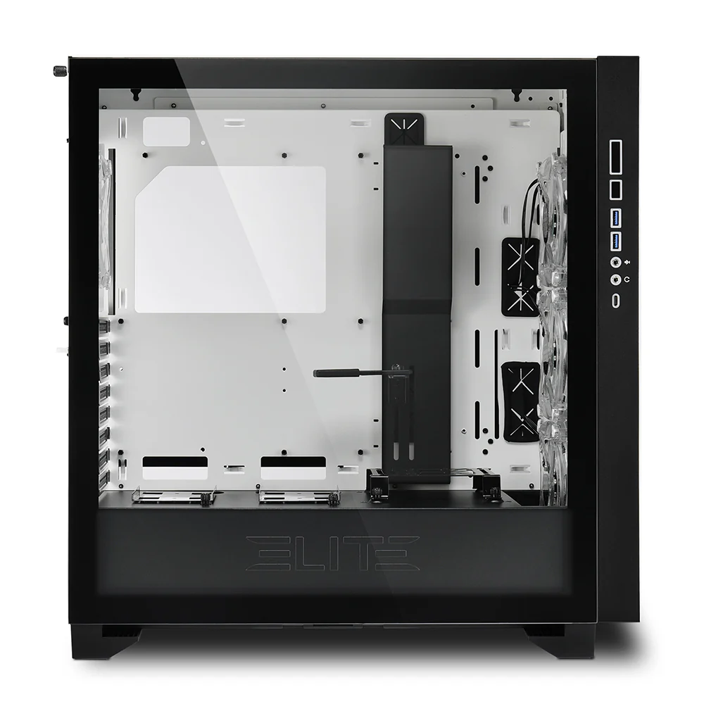 Sharkoon ELITE SHARK CA300T. big tower case (white. 2x tempered glass)