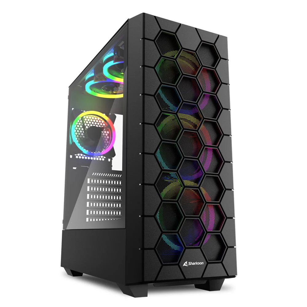 Sharkoon RGB HEX. tower housing (black. tempered glass side panel)