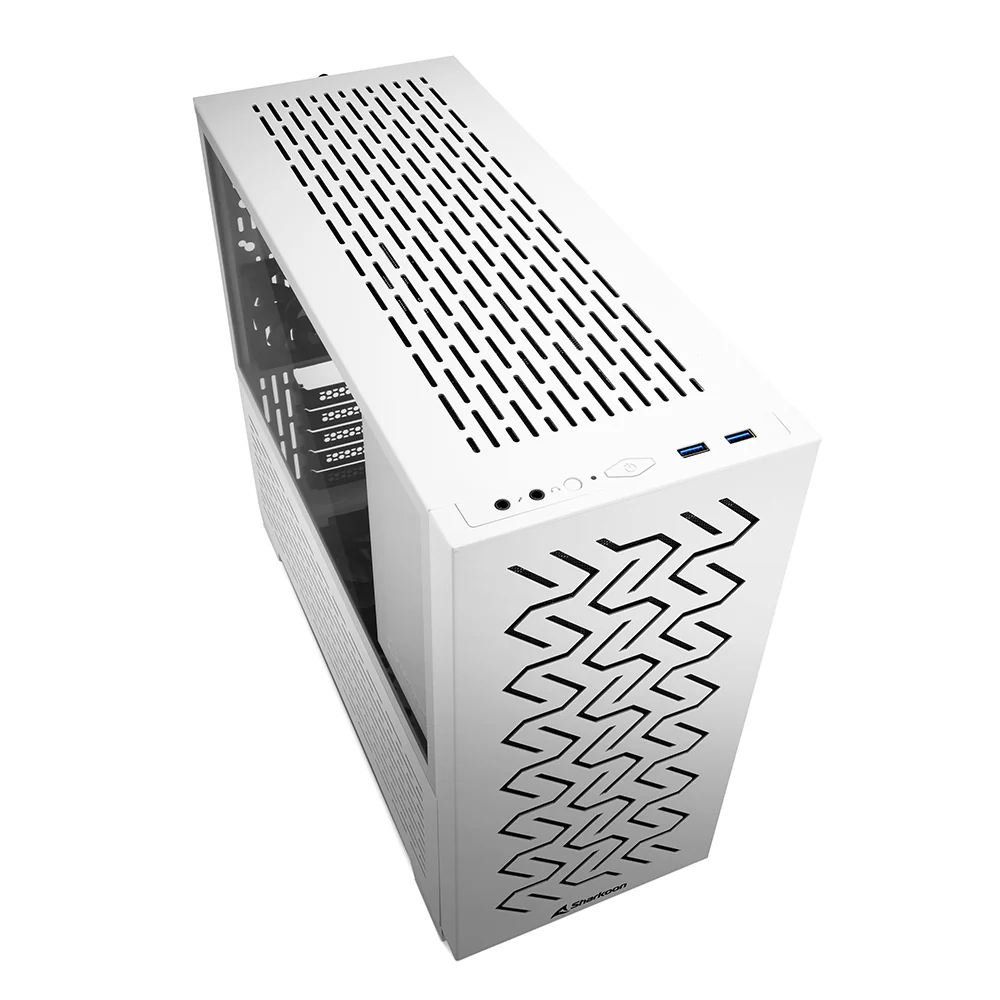 Sharkoon MS-Z1000. gaming tower case (white. tempered glass side panel)