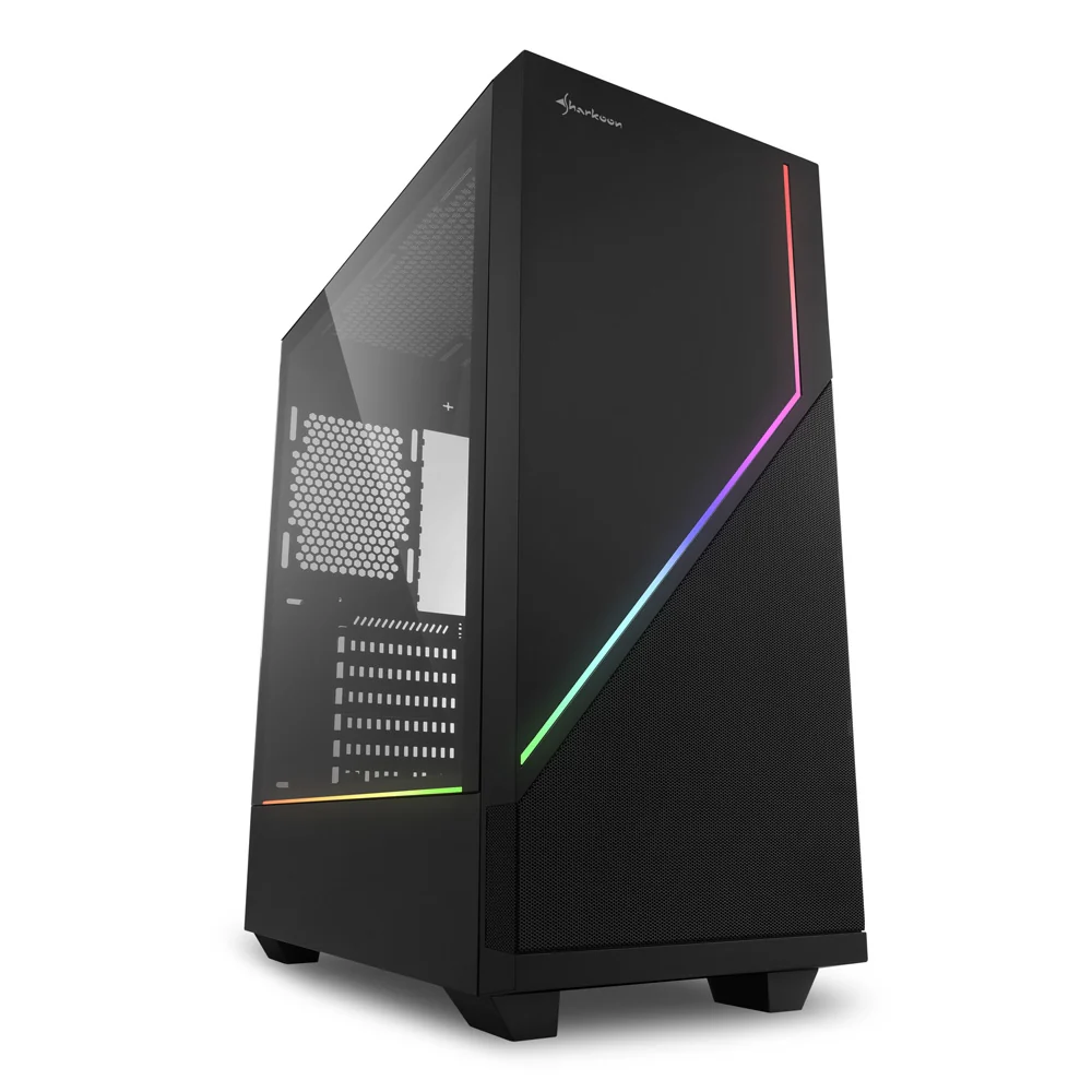 Sharkoon RGB FLOW. tower case (black. side panel of tempered glass)