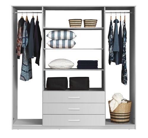 Wardrobe VELLERUP 200x200 combination white - Online Shop