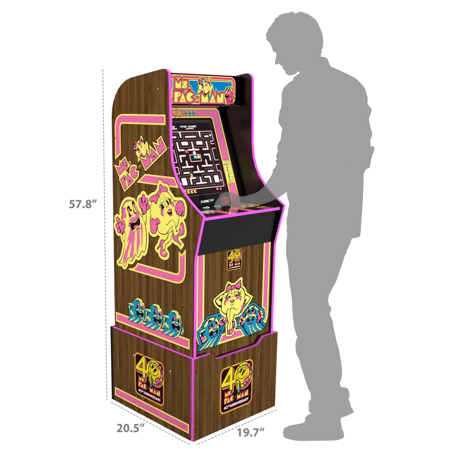 ARCADE 1 UP MS. PAC-MAN 40TH ANNIVERSARY ARCADE MACHINE