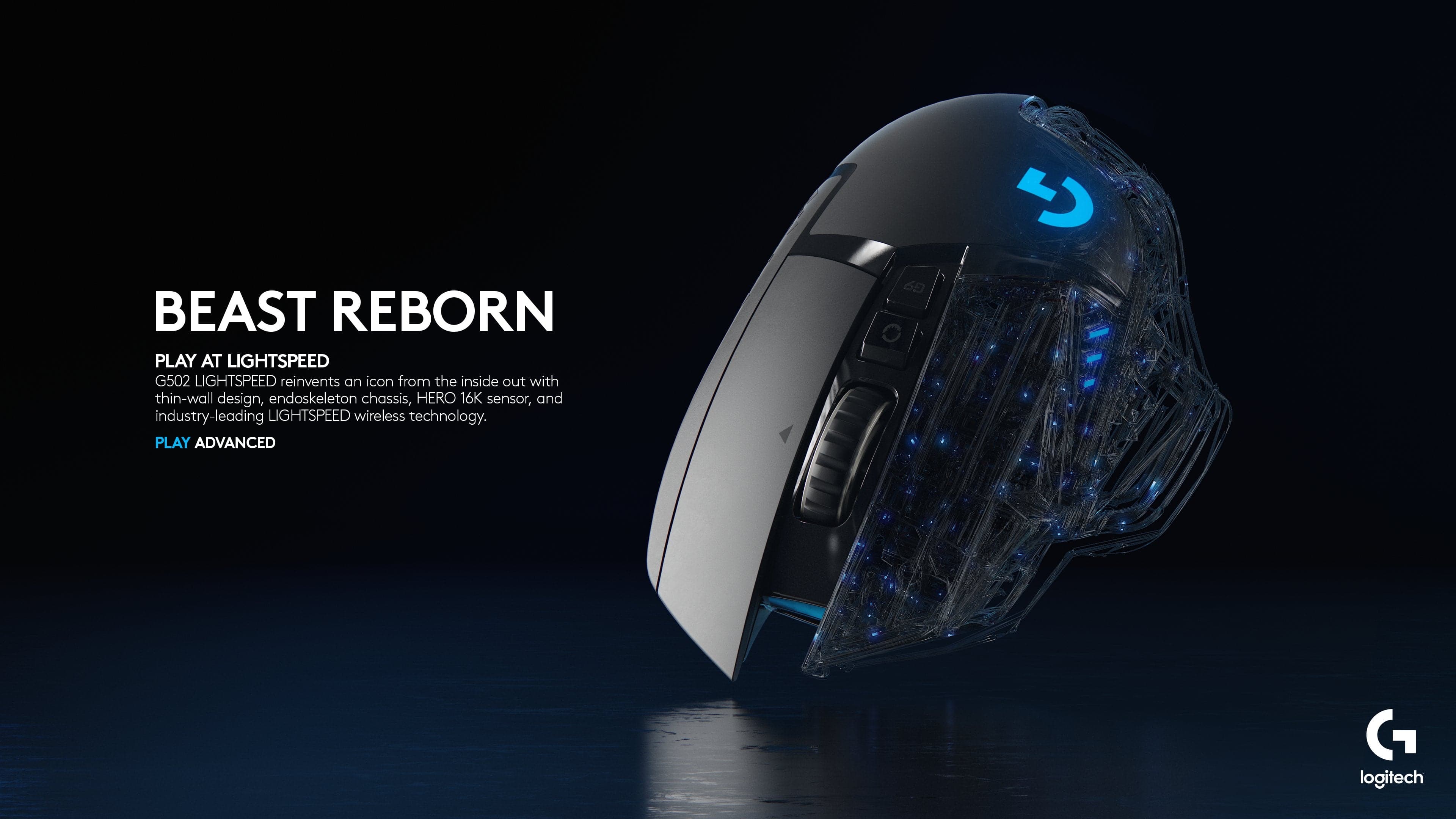 Logitech - G502 Wireless Lightspeed Black Gamer-Maus