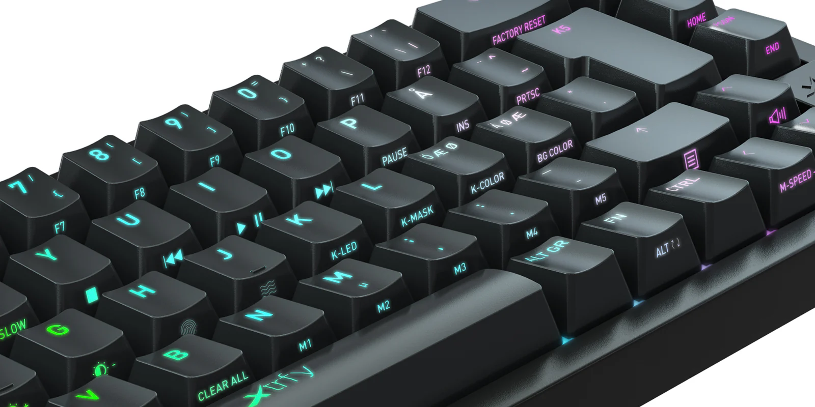 Xtrfy K5 RGB. Kompakt 65 % Schwarz