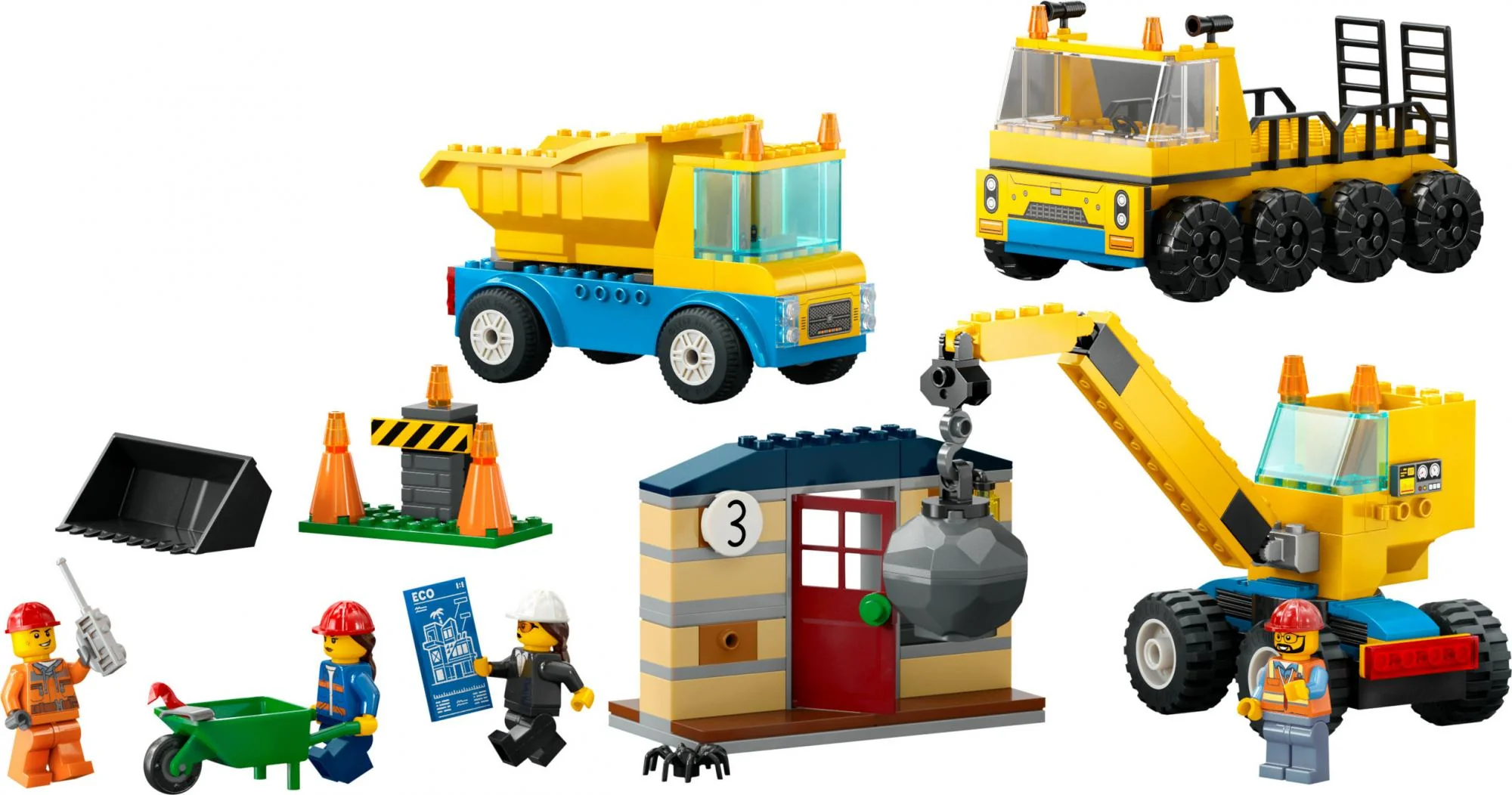 LEGO 60391 City Construction Vehicles and Crane with Wrecking Ball