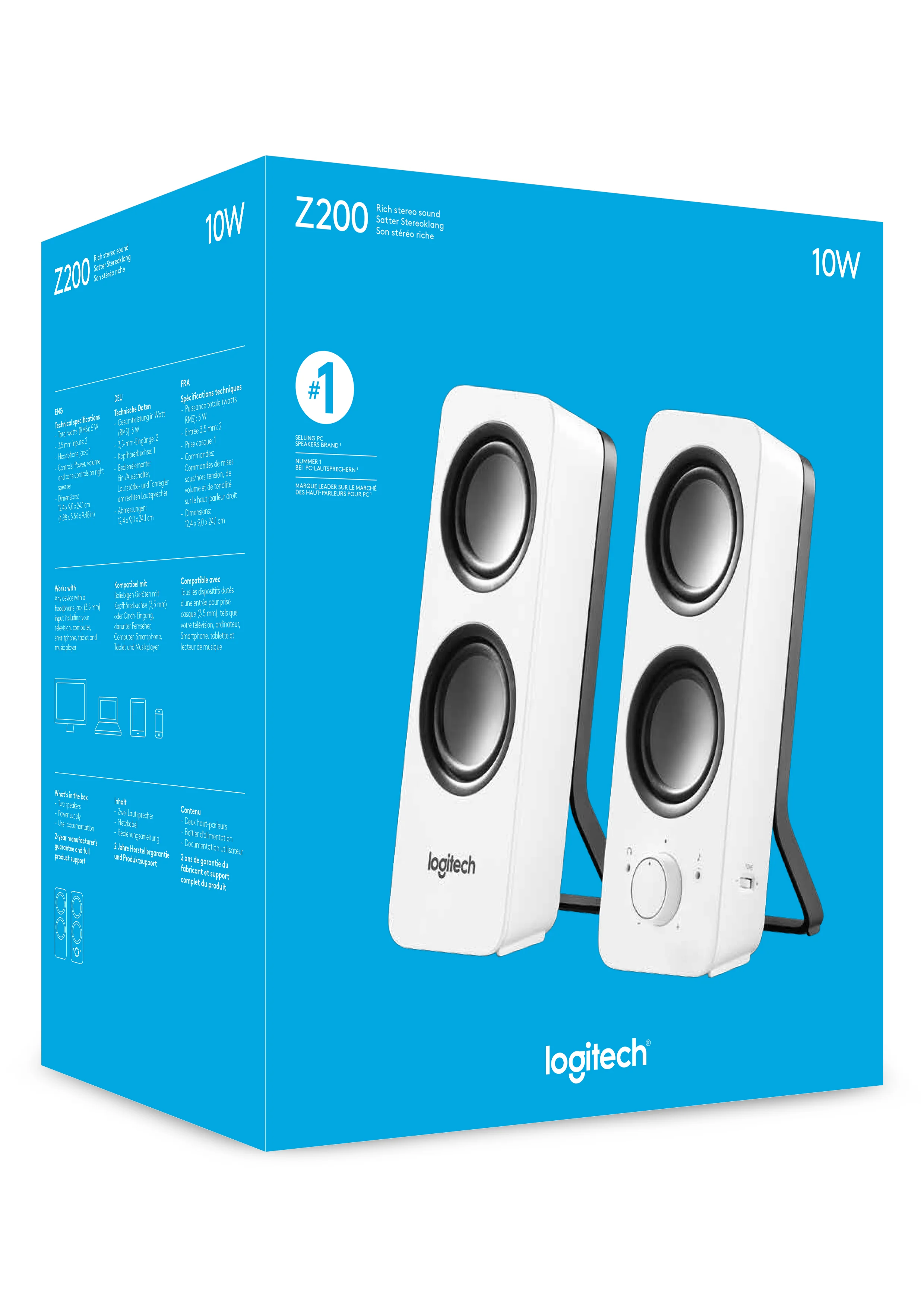 Logitech Z200 Lautsprecher Weiß