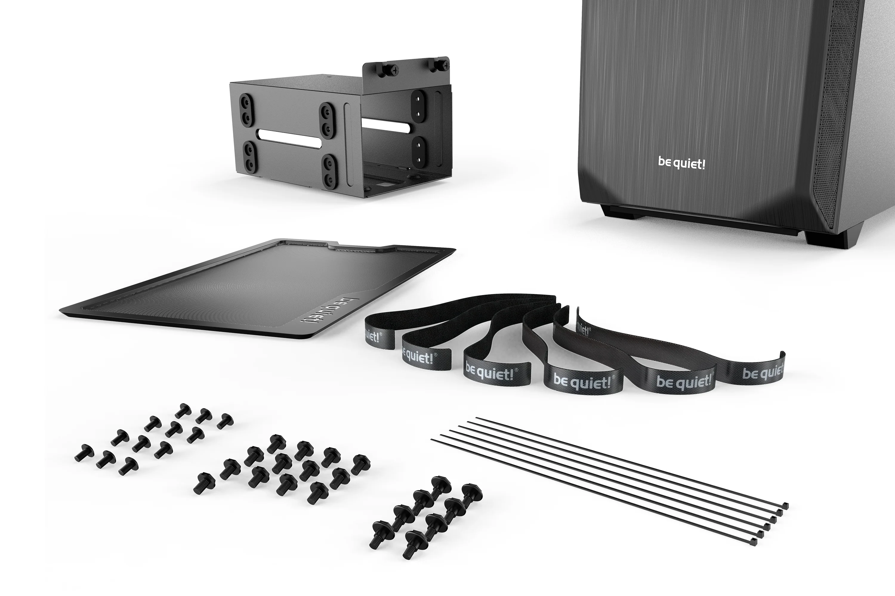 ruhig sein! Pure Base 500 Fenster Schwarz– gehärtetes Glas