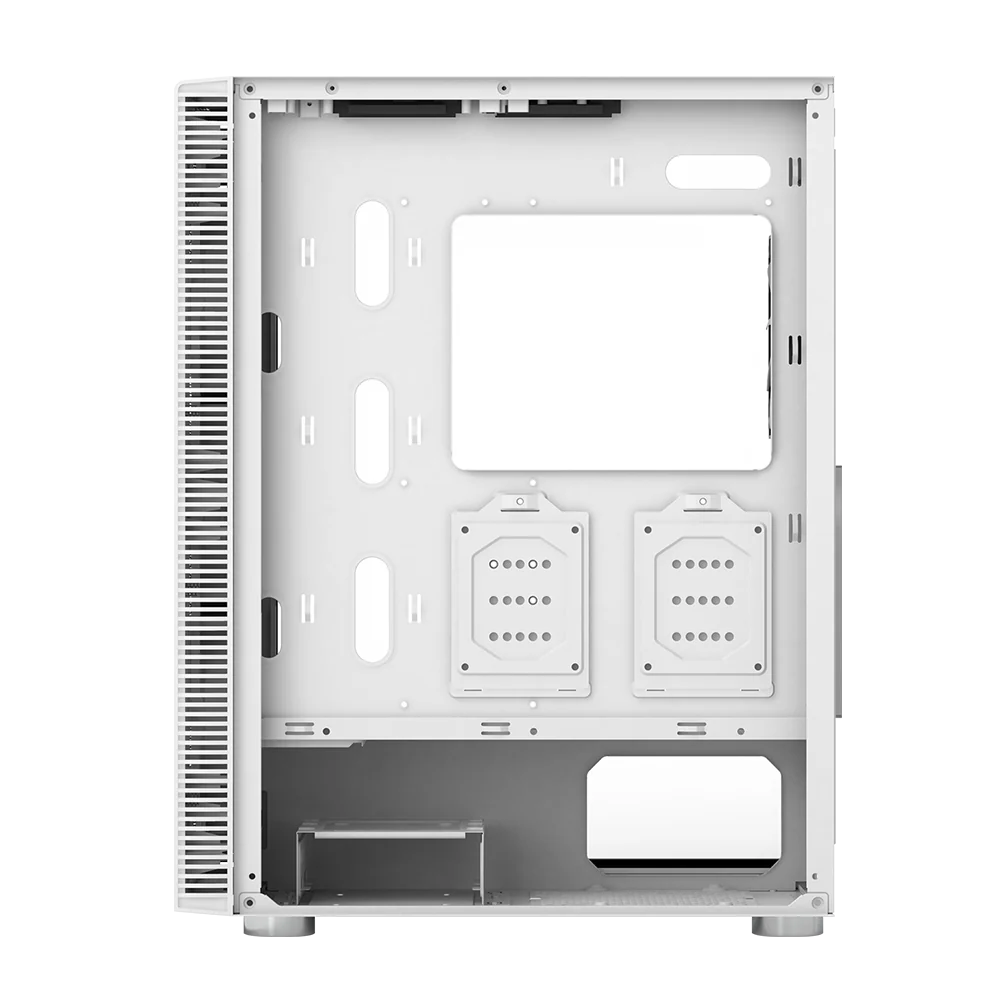 Montech X3 Glass White – 3x 140 mm statische RGB-Lüfter + 3x 120 mm statische RGB-Lüfter. seitlich schwenkbares gehärtetes Glas