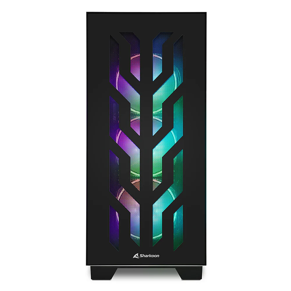 Sharkoon ELITE SHARK CA300T. big tower case (black. 2x tempered glass)