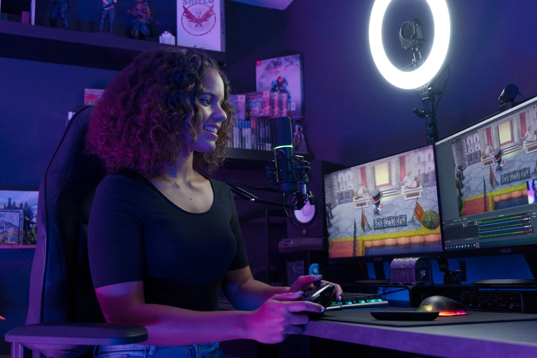 Streamplify MIC RGB Mikrofon inkl. Mikrofonarm – Schwarz