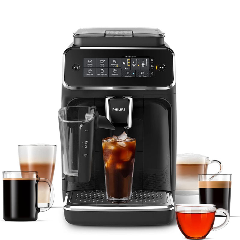 Philips 3200 Series Fully Automatic Espresso Machine - LatteGo Milk Frother & Iced Coffee.5 Coffee Varieties.Intuitive Touch Display.Black.(EP3241/74) - Online Shop