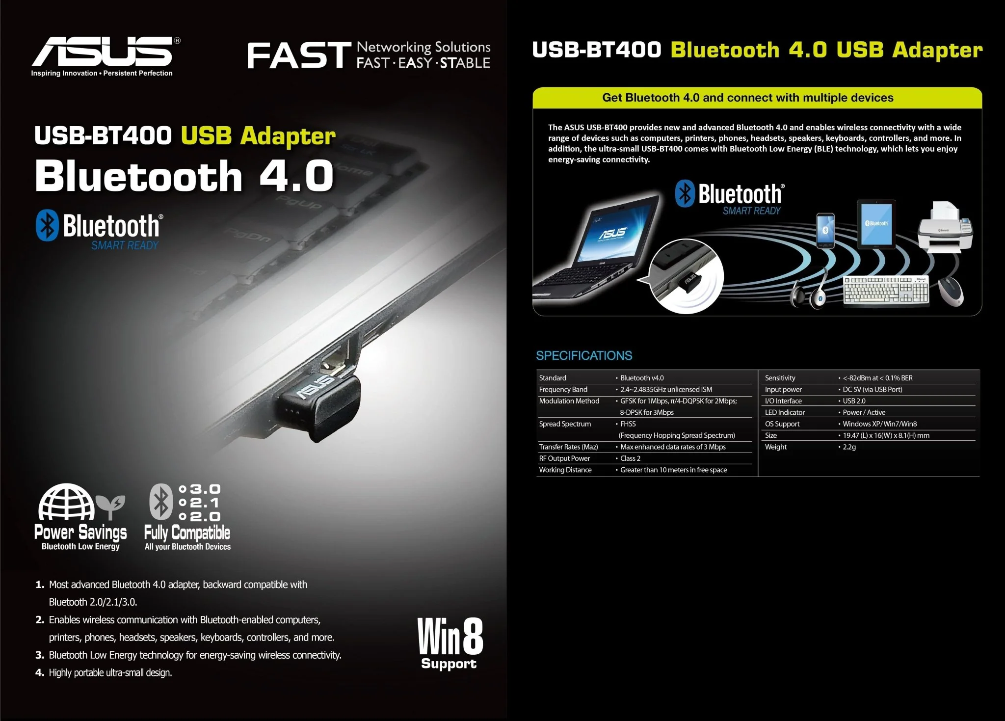 Asus - USB-BT400 Bluetooth-Adapter / Netzwerkgerät