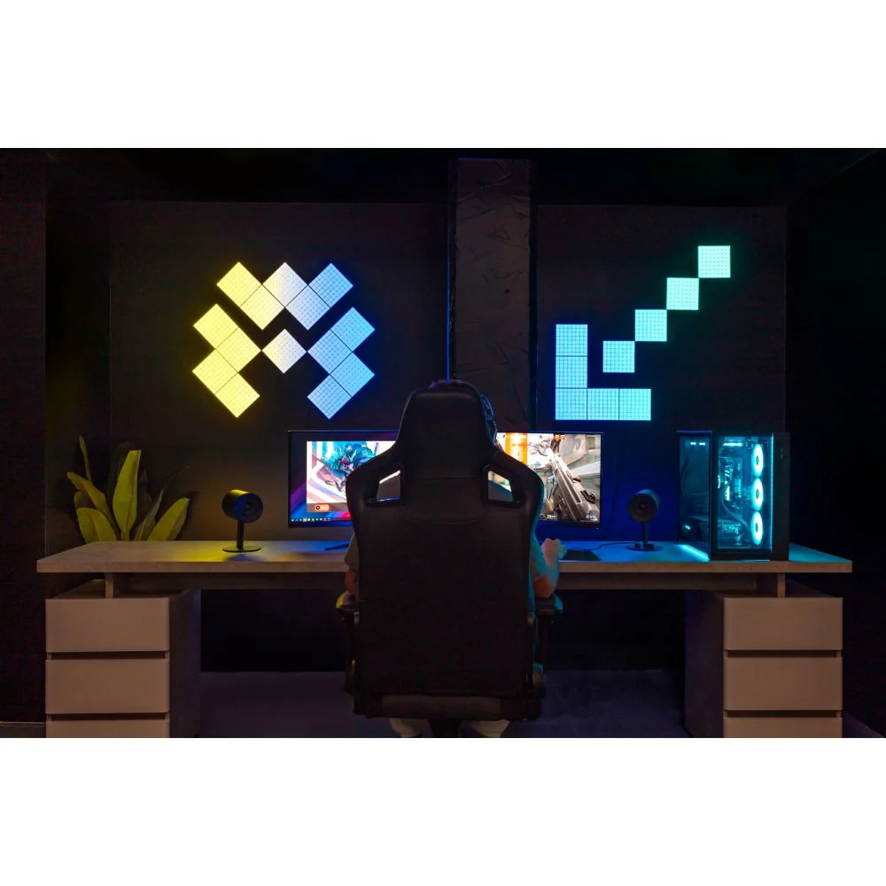 Twinkly Squares 3er-Pack Lichtpanel-Erweiterungspaket RGB – 16 x 16 cm 64 LED