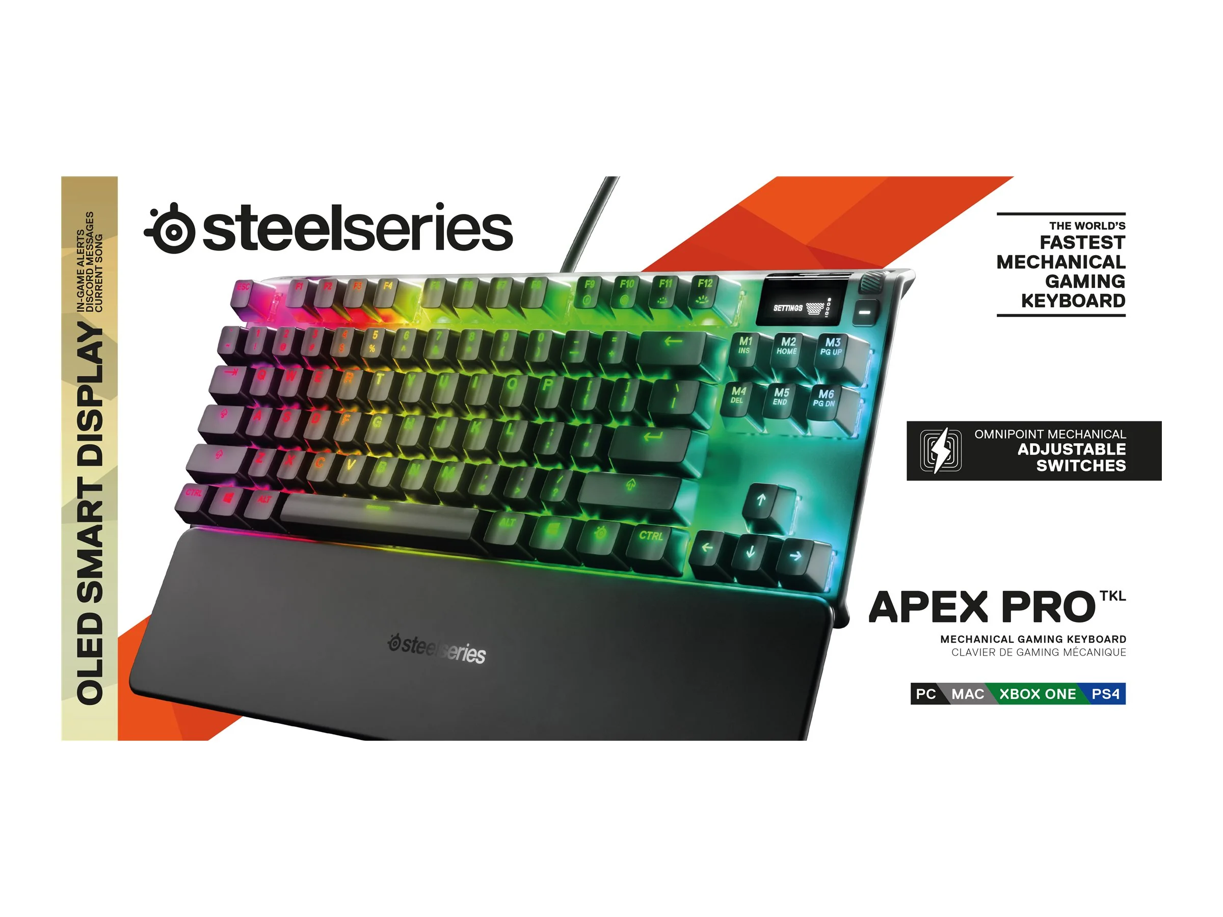 SteelSeries Apex Pro TKL-Tastatur. mechanisches RGB-Kabel