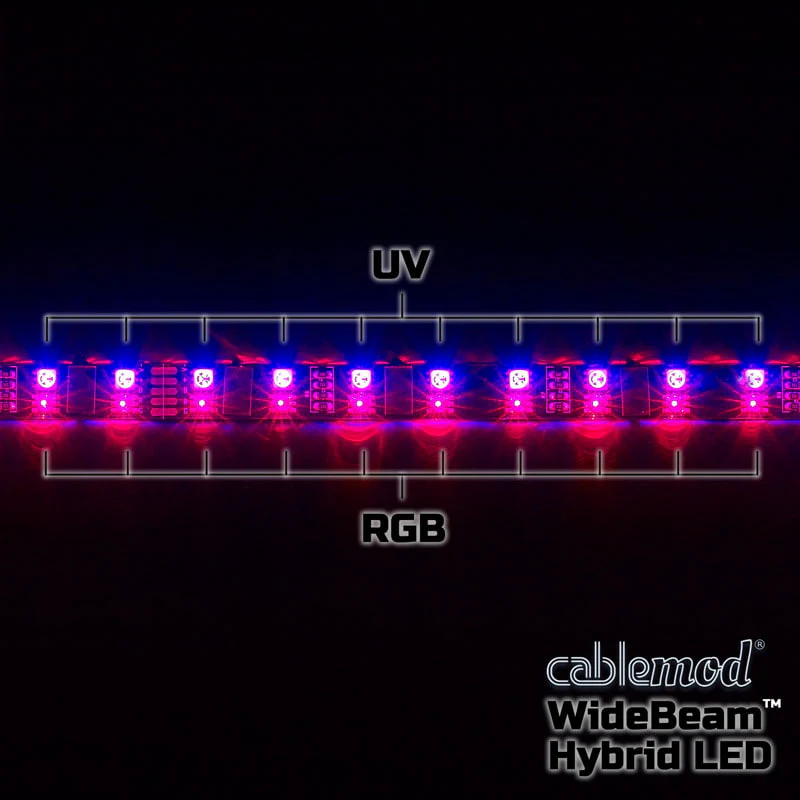 CableMod WideBeam Hybrid-LED-Kit 60 cm – RGB/UV