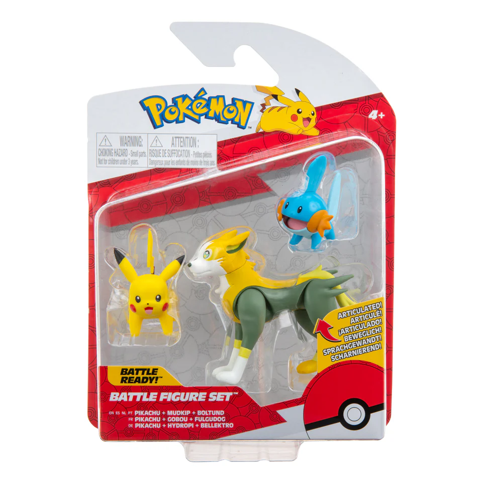 Pokémon - Battle Figure 3-pack - Pikachu.Mudkip.Boltund - (95155-12)