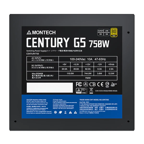 Montech CENTURY GOLD G5 750W. ATX 3.0